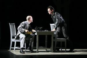 Gaines as Pontio Pilato in the 2008 Glimmerglass Opera production of Wagner's Das Liebesverbot, with Ryan MacPherson as Luzio (Photo: Cory Weaver)